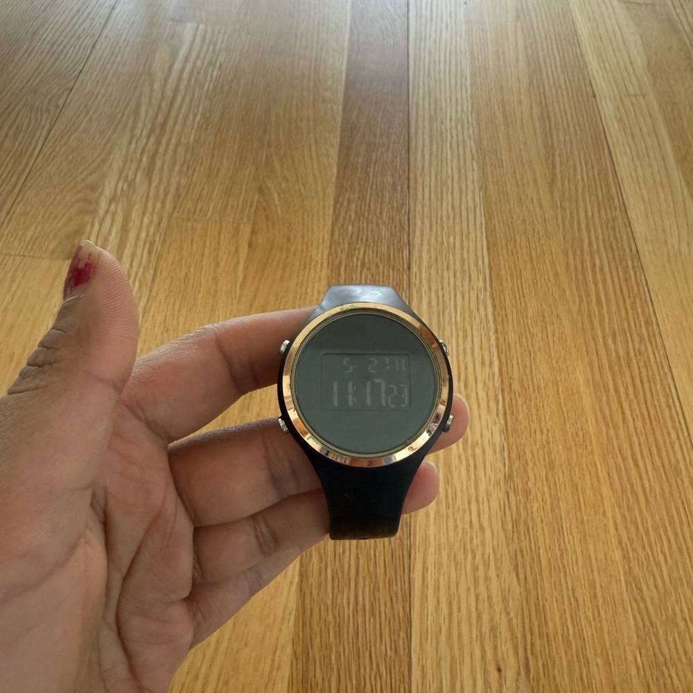 Gold and Black Digital Watch